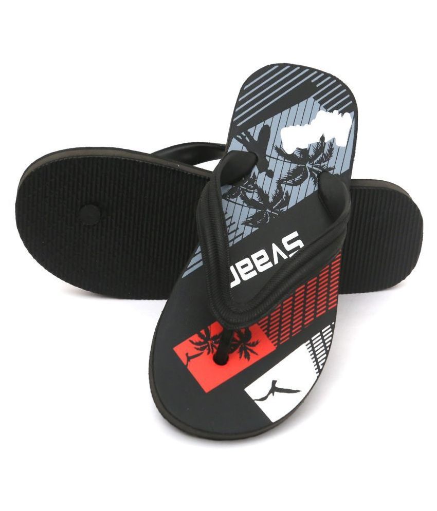 Svaar Black Slippers Price in India- Buy Svaar Black Slippers Online at  Snapdeal