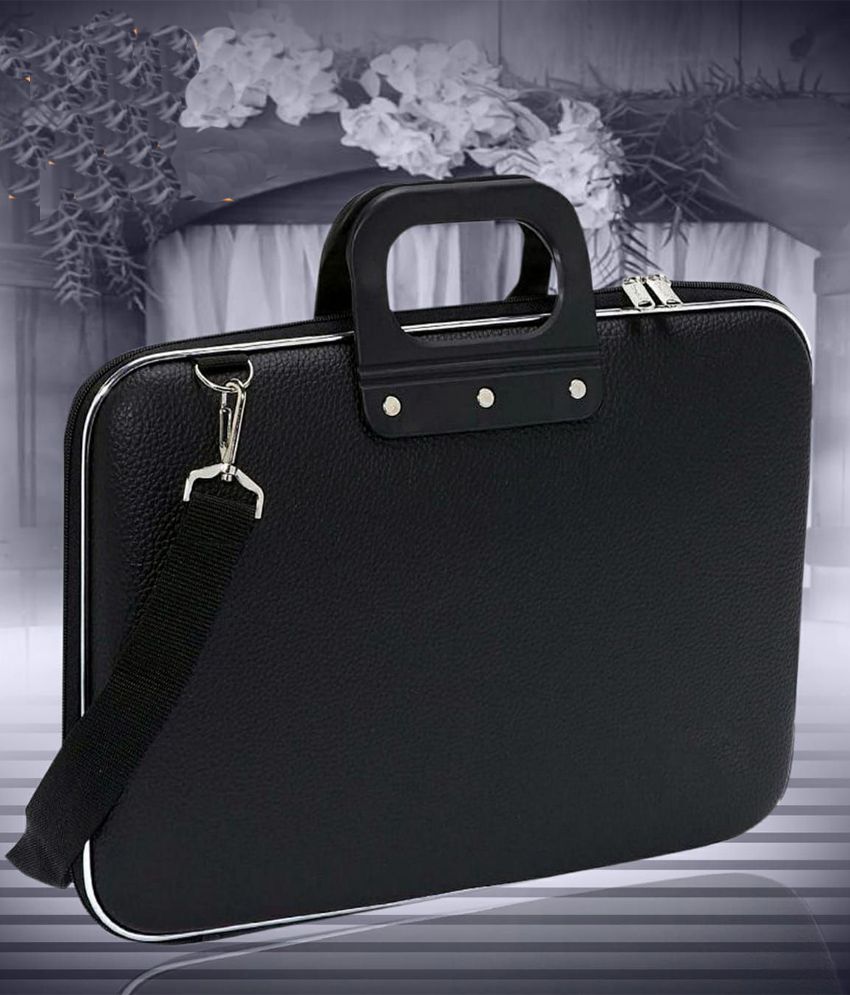 Abgrow Black PU Leather Office Laptop Bag With String 15 Inch/Side Bag Cross Bag Leather Bag Men Man Side Bag Gents 