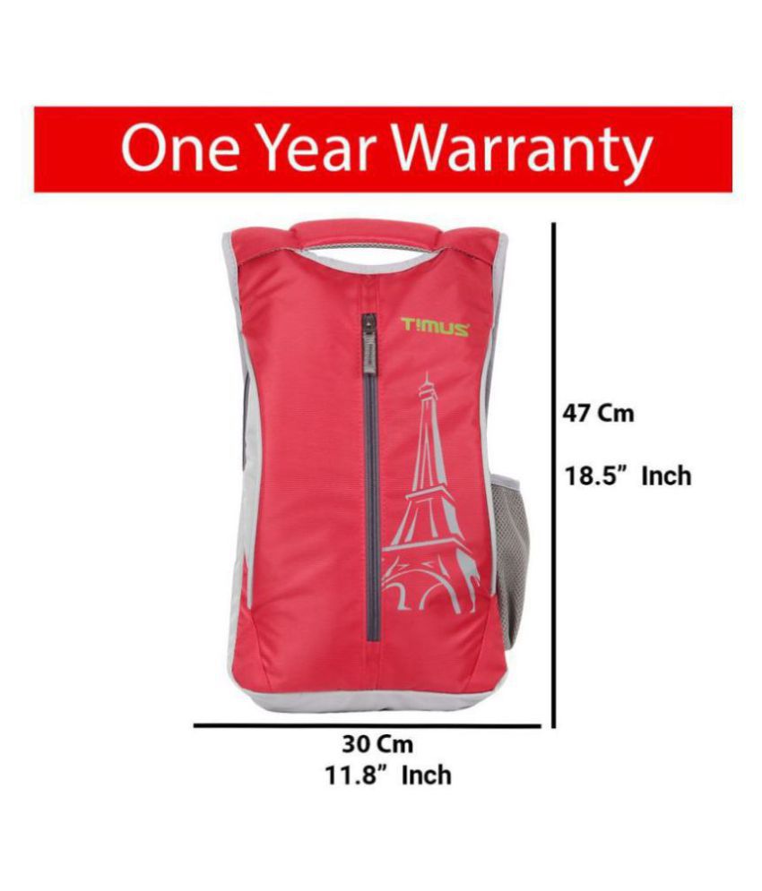 Timus 19 Ltrs Red Polyester College Bag