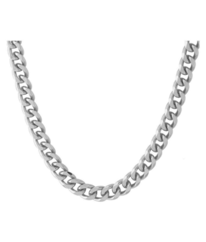 21 inches Silver Plated Imported Quality Cuban Chain for Men, Silver Chain High Quality For Boys 