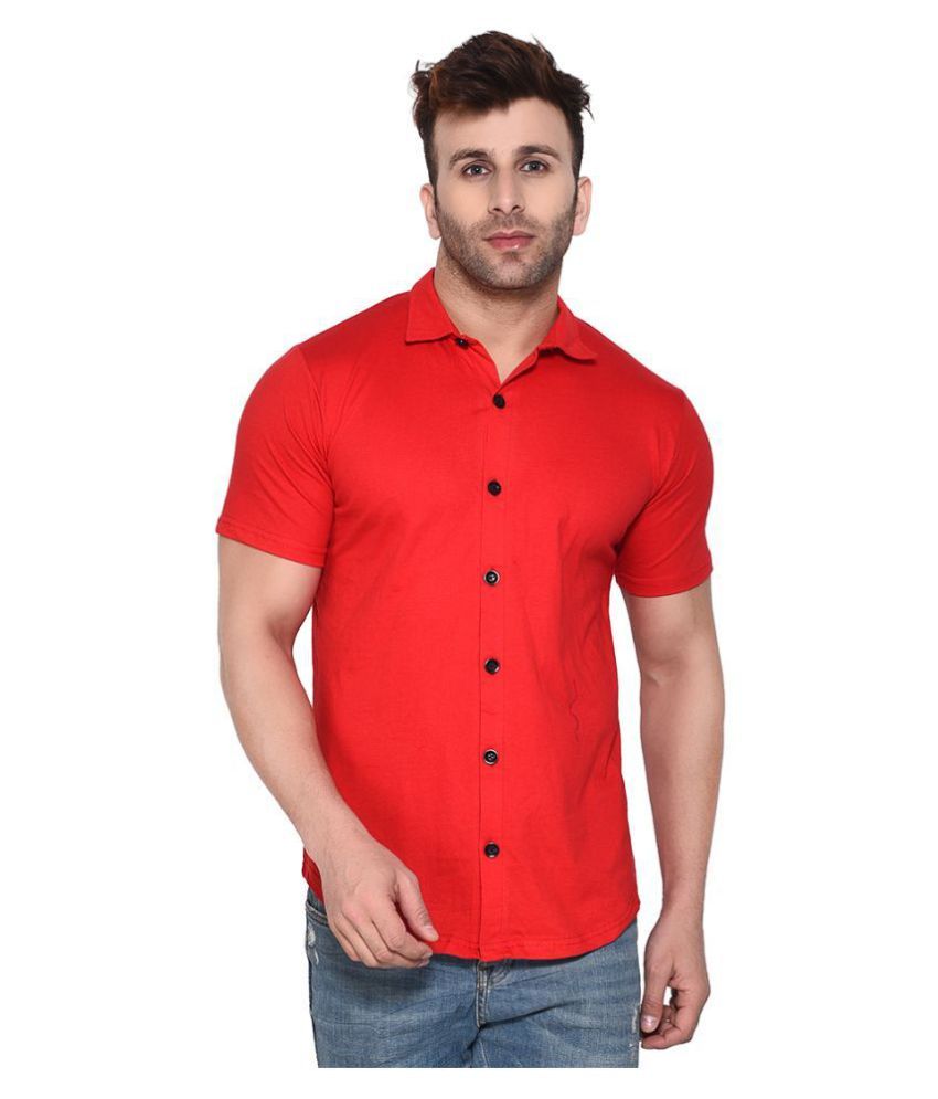     			Tfurnish Cotton Blend Red Shirt