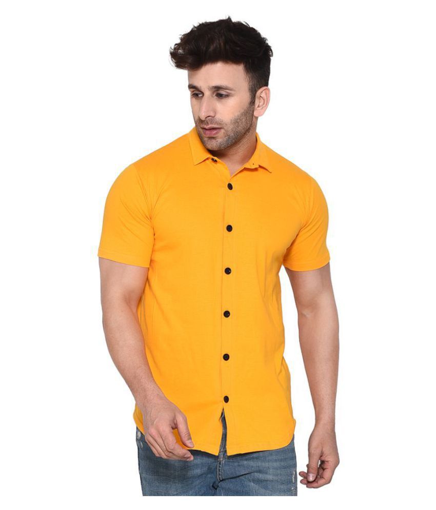     			Tfurnish Cotton Blend Yellow Shirt