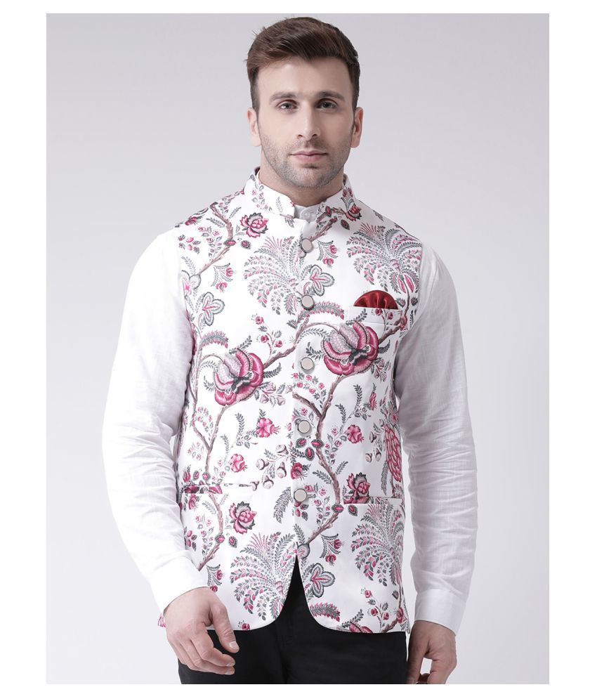     			Hangup Multi Cotton Blend Nehru Jacket