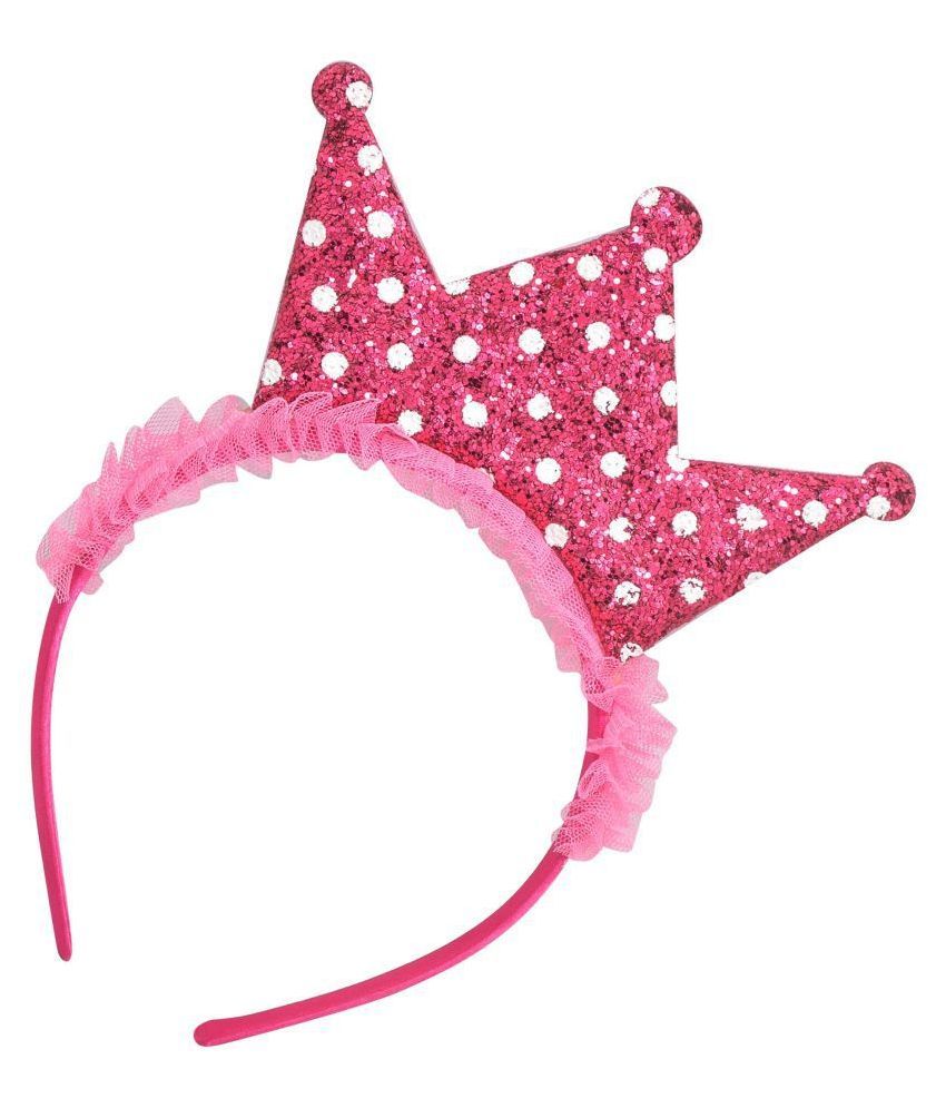 Jewelz Dark pink shiny crown design hairband: Buy Online at Low Price ...