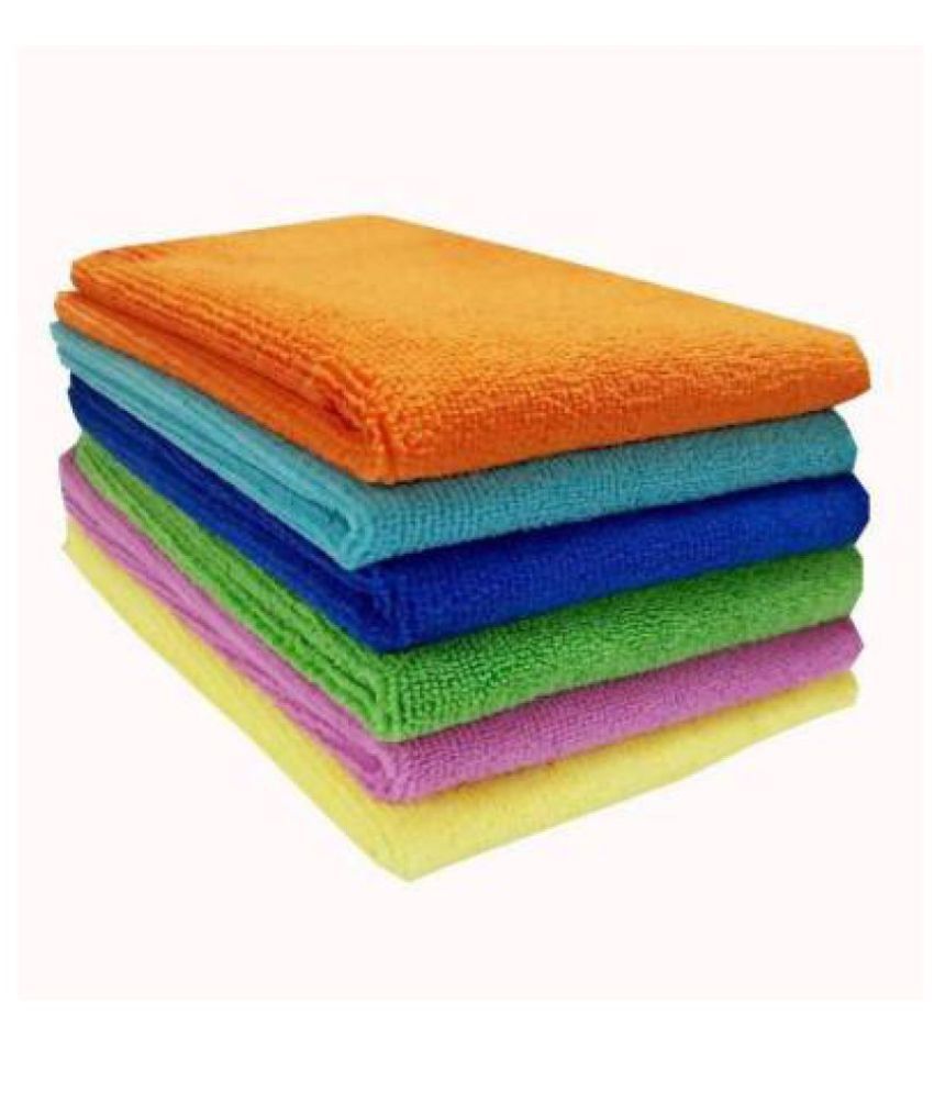 V Craft Microfiber 300 GSM Car Cleaning Cloth for Detailing & Polishing 40 cm x 40 cm, Muti colour (Pack of 6))