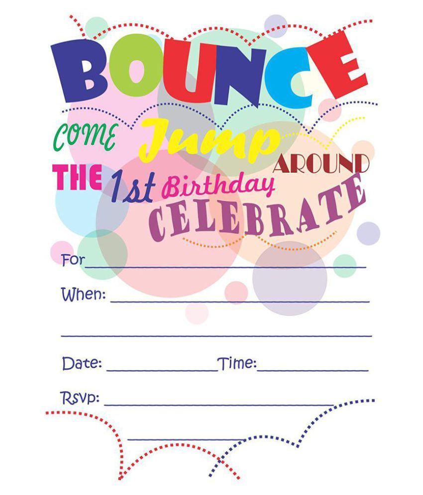 Birthday Bounce Party Invitations Card With Envelopes Kids Birthday Party Metalic Invitations For Boys Or Girls 25 Count Bic 1008 Buy Birthday Bounce Party Invitations Card With Envelopes Kids Birthday