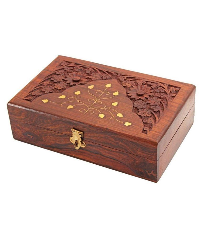 Handmade Wooden Jewellery Box for Women Jewel Organizer Hand Carved