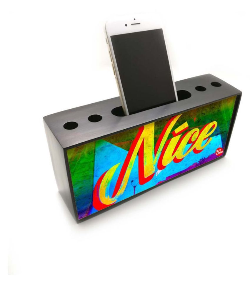 Nutcase Designer Pen Mobile Stand Holder For Office Table Wooden