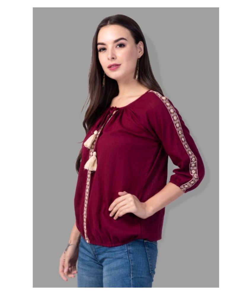 maroon boutique tops