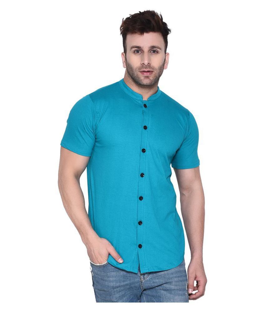     			Tfurnish Cotton Blend Turquoise Shirt