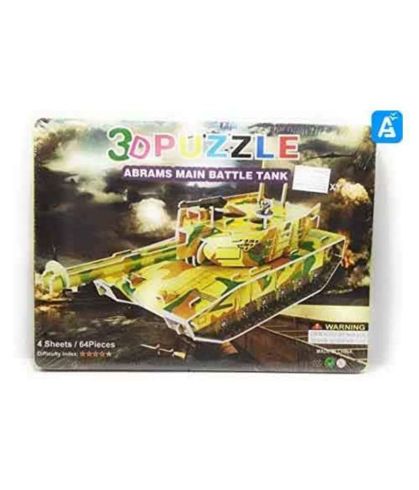ASU 3D Battle Tank Puzzles for Kids (4 Sheets/ 64 Pieces ) Buy ASU 3D Battle Tank Puzzles for