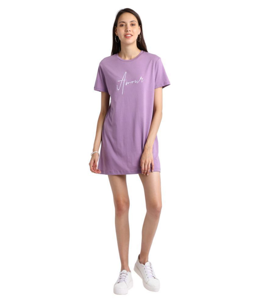 t shirt dress purple