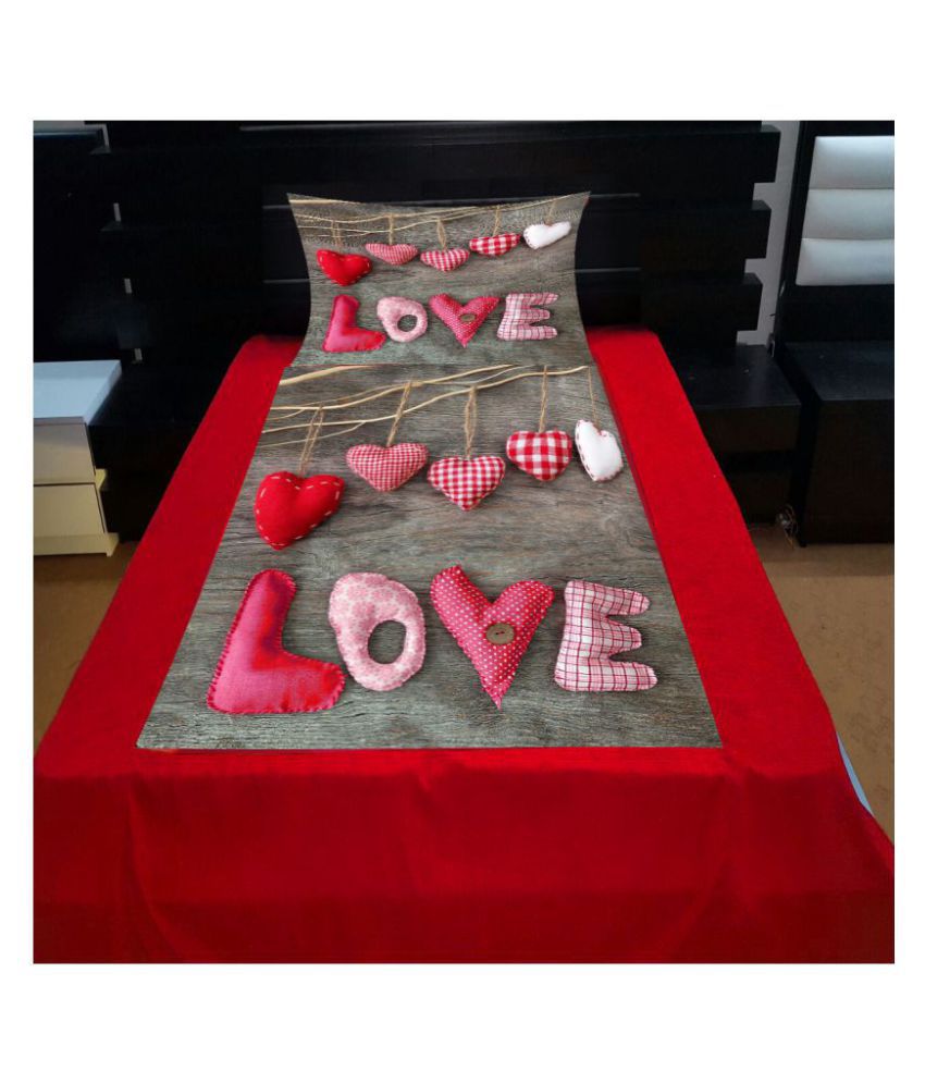     			Home Style Velvet Single Bedsheet with 1 Pillow Cover