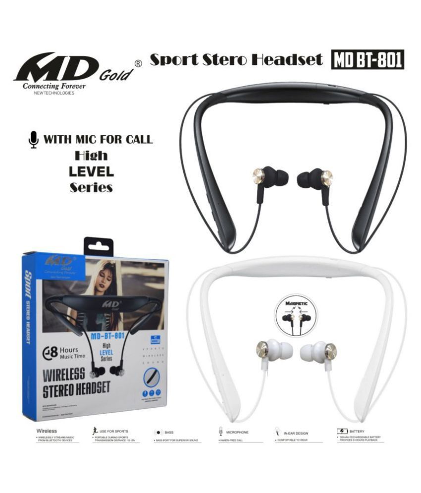 md gold bluetooth earphones