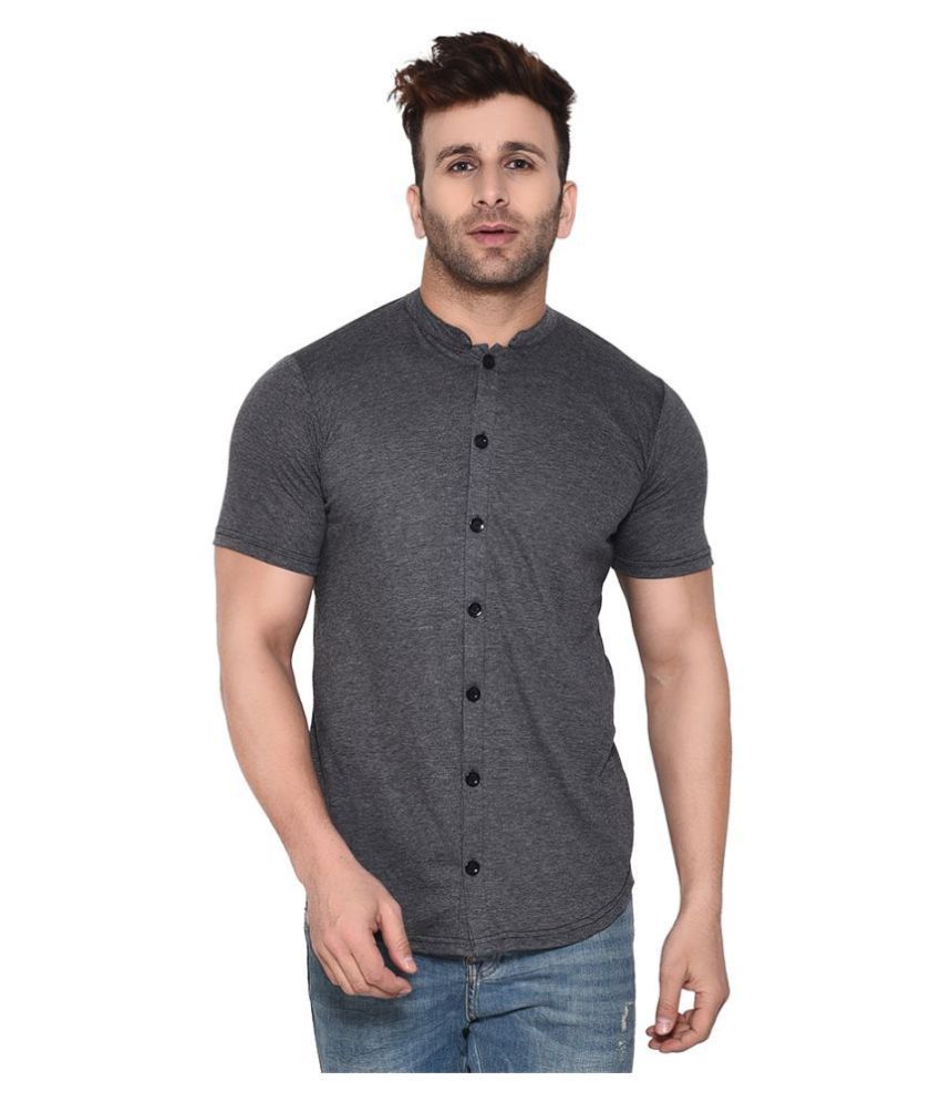     			Tfurnish Cotton Blend Grey Shirt