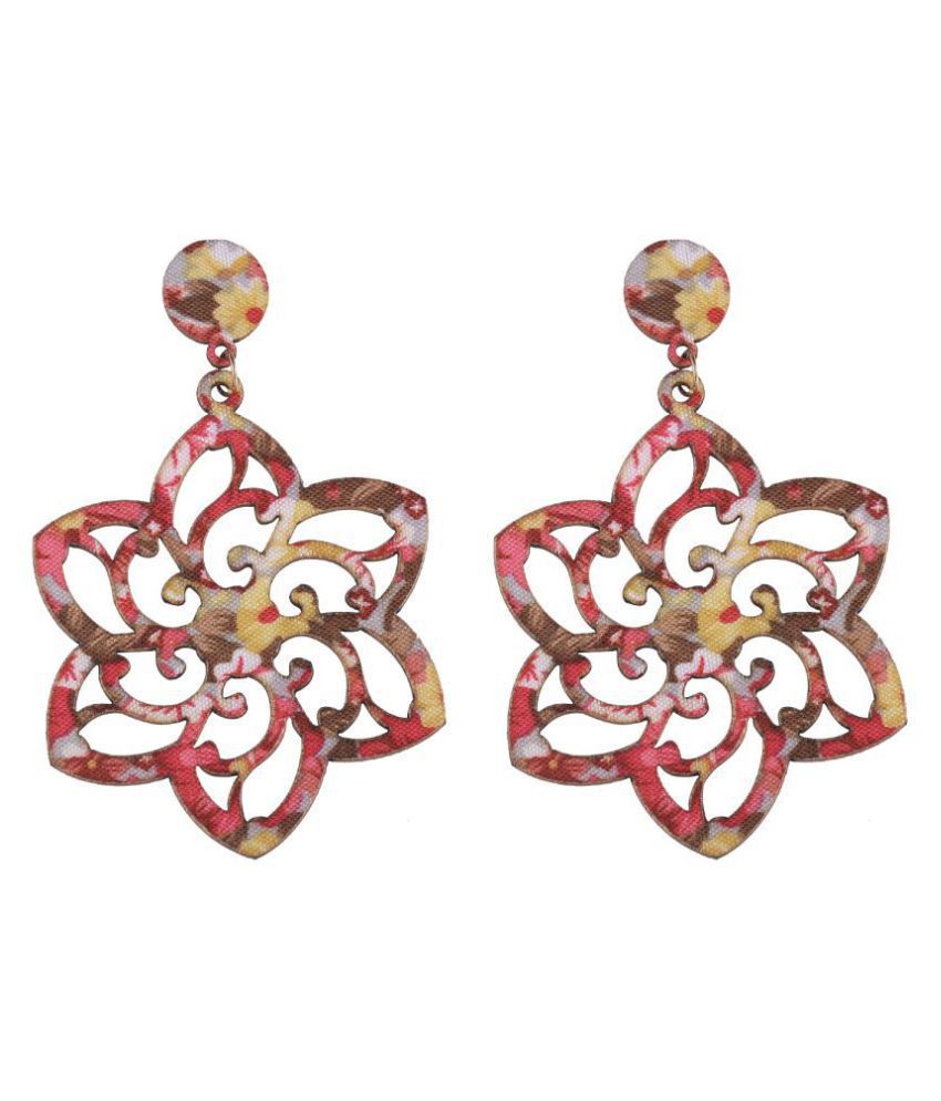     			SILVER SHINE Elegant Dangler Wooden Earrings For Girls and Women …