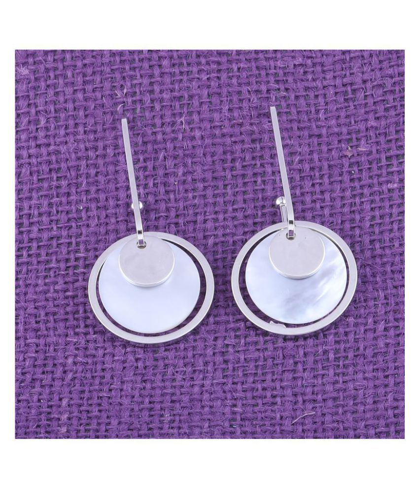     			Silver Shine Charming Silver Round Dangle  Earring for Women