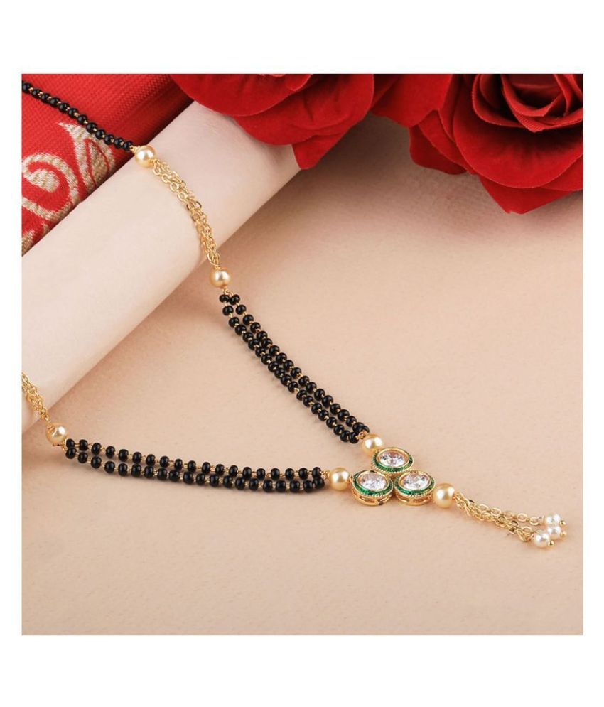     			SILVER SHINE Traditional Gold Plated Designer Pandent Mangalsutra For Women