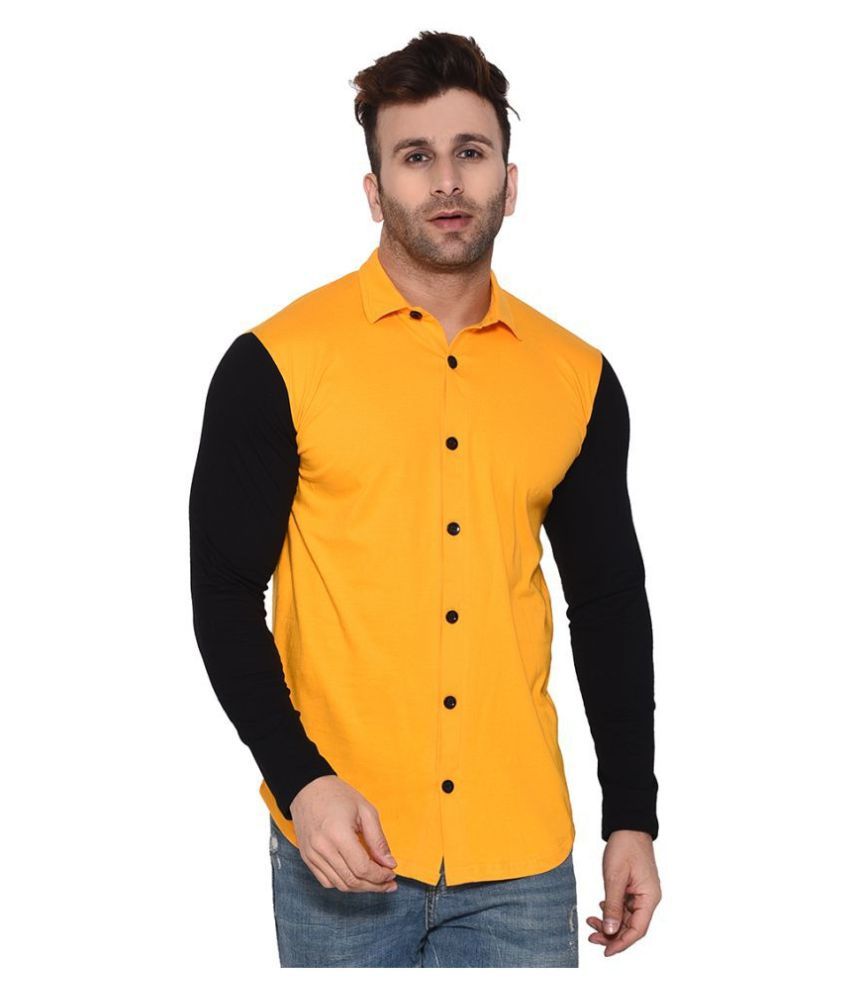     			Tfurnish Cotton Blend Yellow Shirt