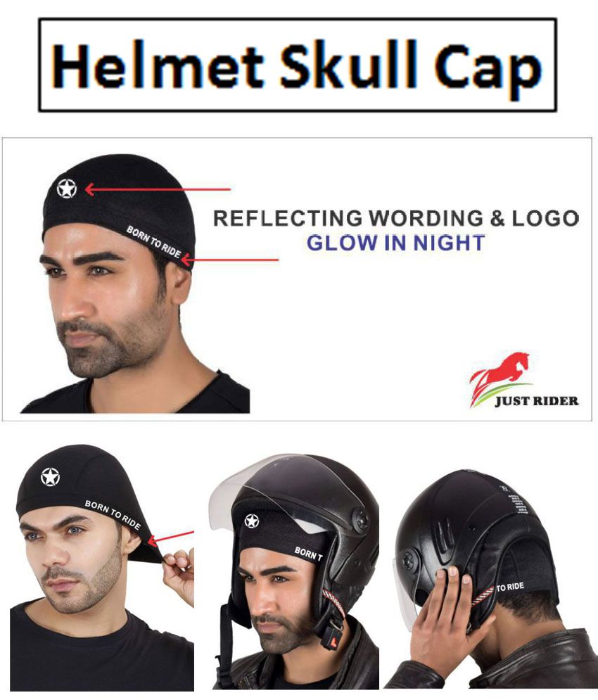     			Just rider Dri-Fit Helmet Skull Cap (Black)
