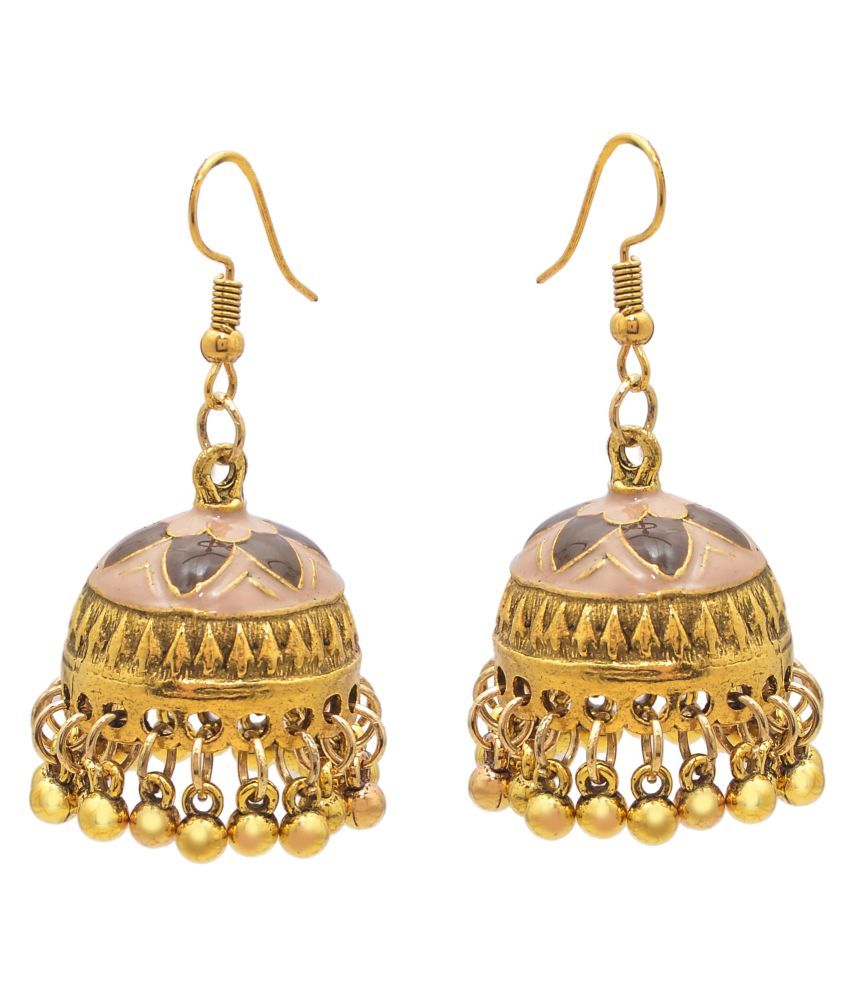 Jewelz Embellished Golden Jhumka - Buy Jewelz Embellished Golden Jhumka ...