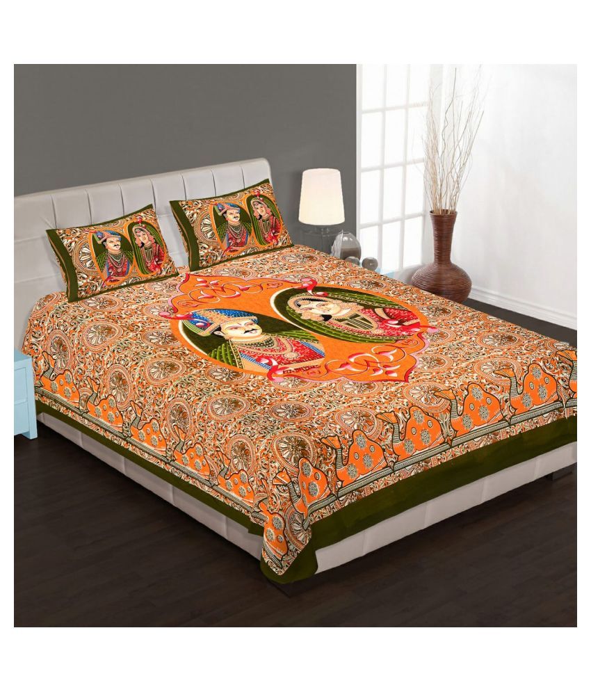 Jaipur Bazaar Cotton Double Bedsheet with 2 Pillow Covers Buy Jaipur
