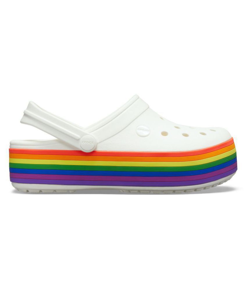 rainbow platform crocs
