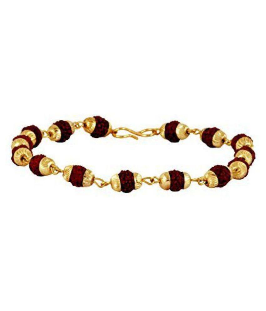 RUDRAKSHA BRACELET Golden cap Original rudraksha beads | stylish rudraksha bracelet RUDRA DIVINE self Certified
