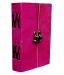 ALCRAFT Handmade Paper Notebook Leather Diary for Journal with Metal Lock Pink, 6x4.5 Inches