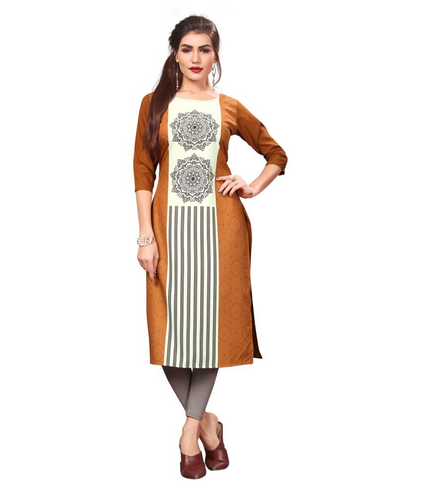     			DSK STUDIO Orange Crepe Straight Kurti