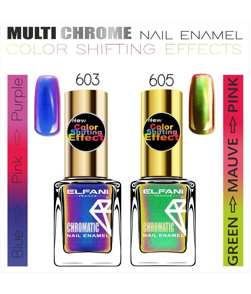     			Elfani Nail Polish Kit Multi Shimmer Pack of 2 18 mL