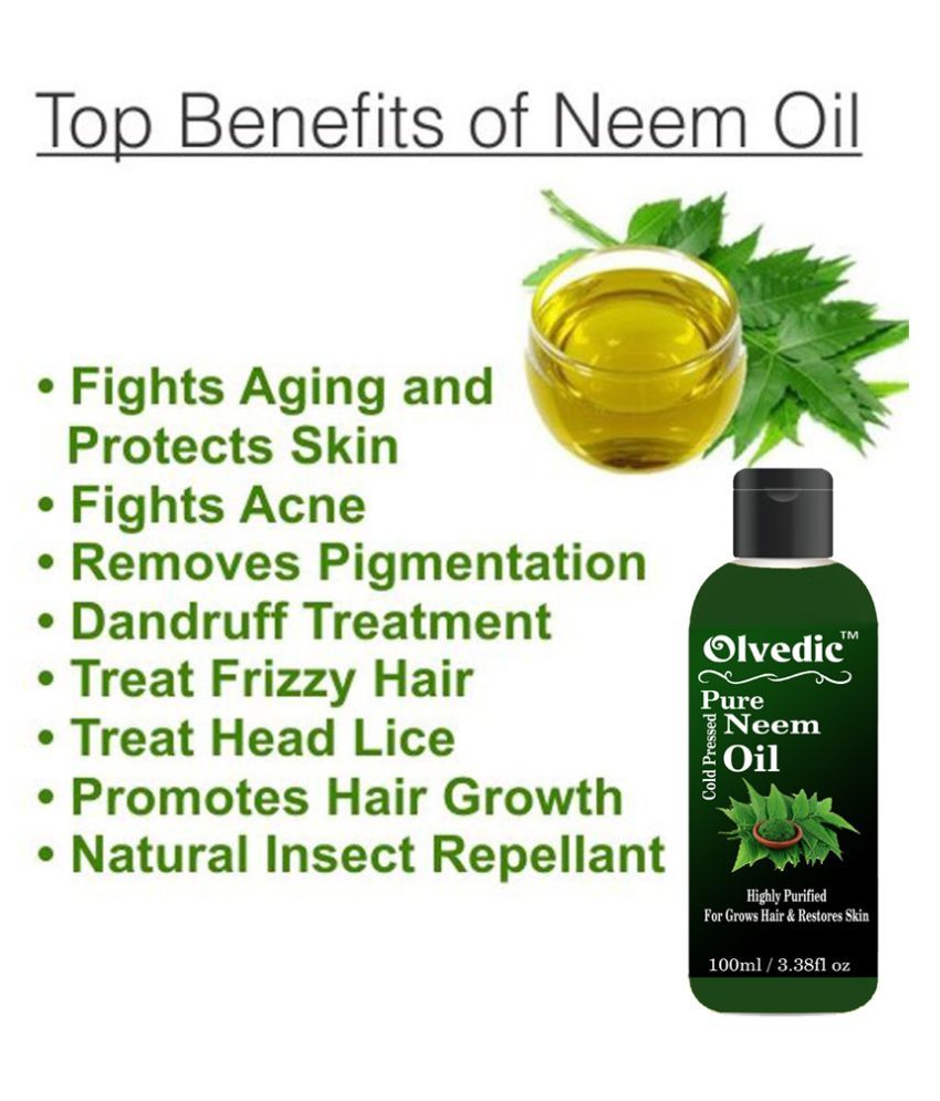 Olvedic 100 Pure Natural Neem Oil For Hair Growth Hair Massage