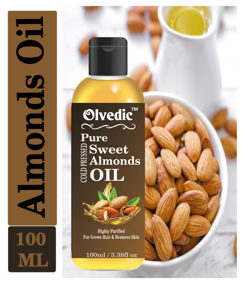 Olvedic 100 Pure Natural Sweet Almond Oil For Hair Growth 100