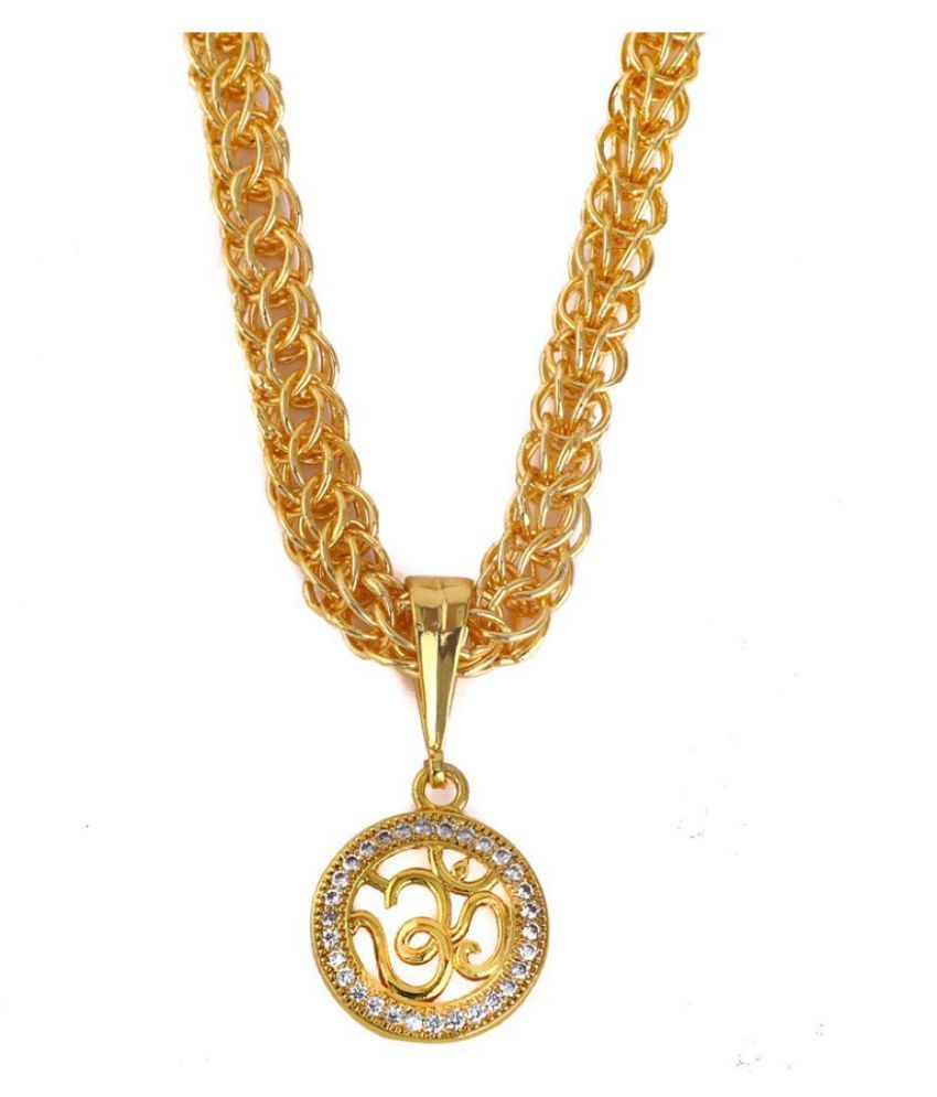 DIPALI OM Pendant/Locket With Gold Plated Chain For Men Buy Online at