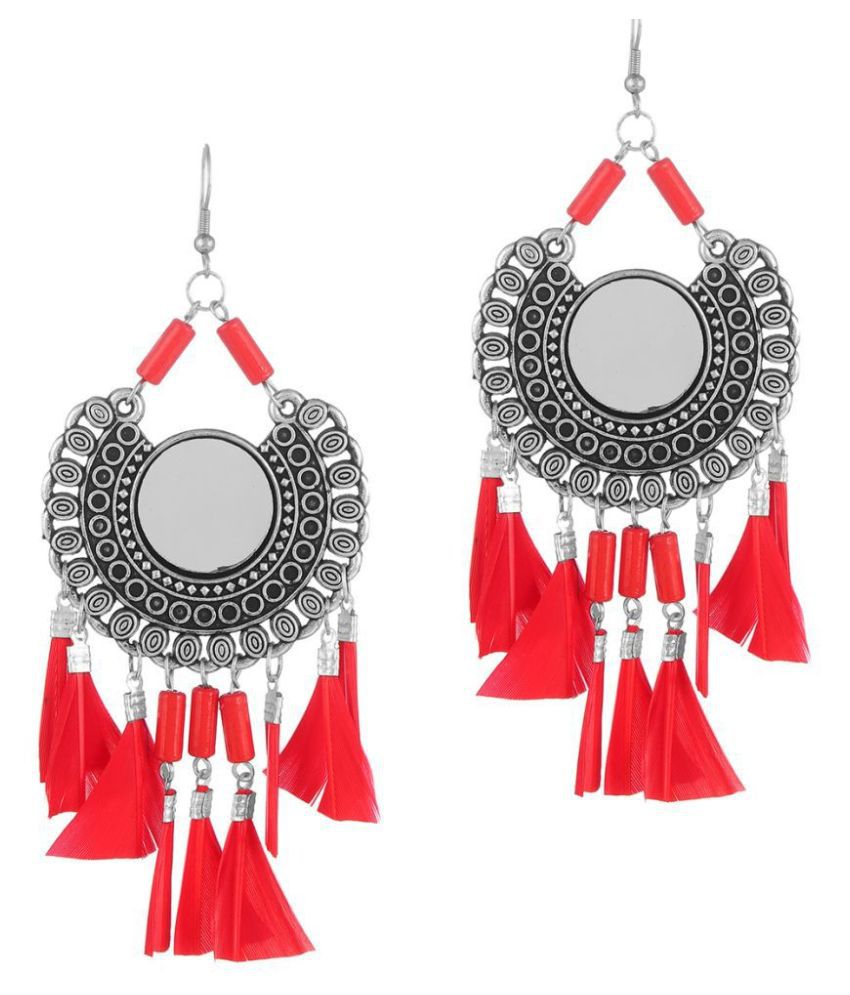     			Darshini Designs Red  Color Boho Inspired Earrings For Women And Girls