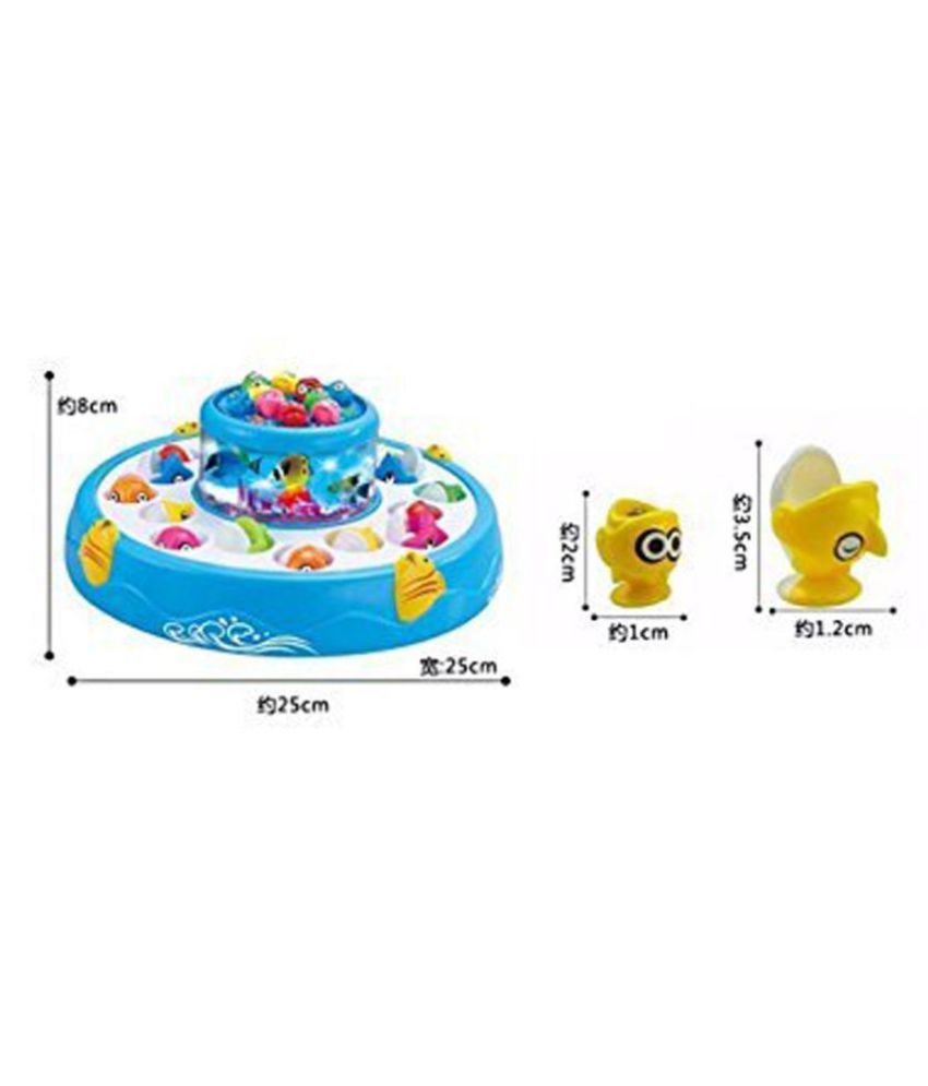 Krireen Fish Catching Game with 26 Pcs of Fish, 2 Rotary Fishing Pond