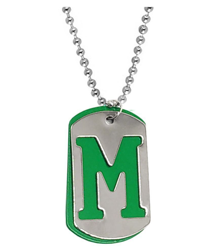 Letter M Alphabet Locket With Chain 