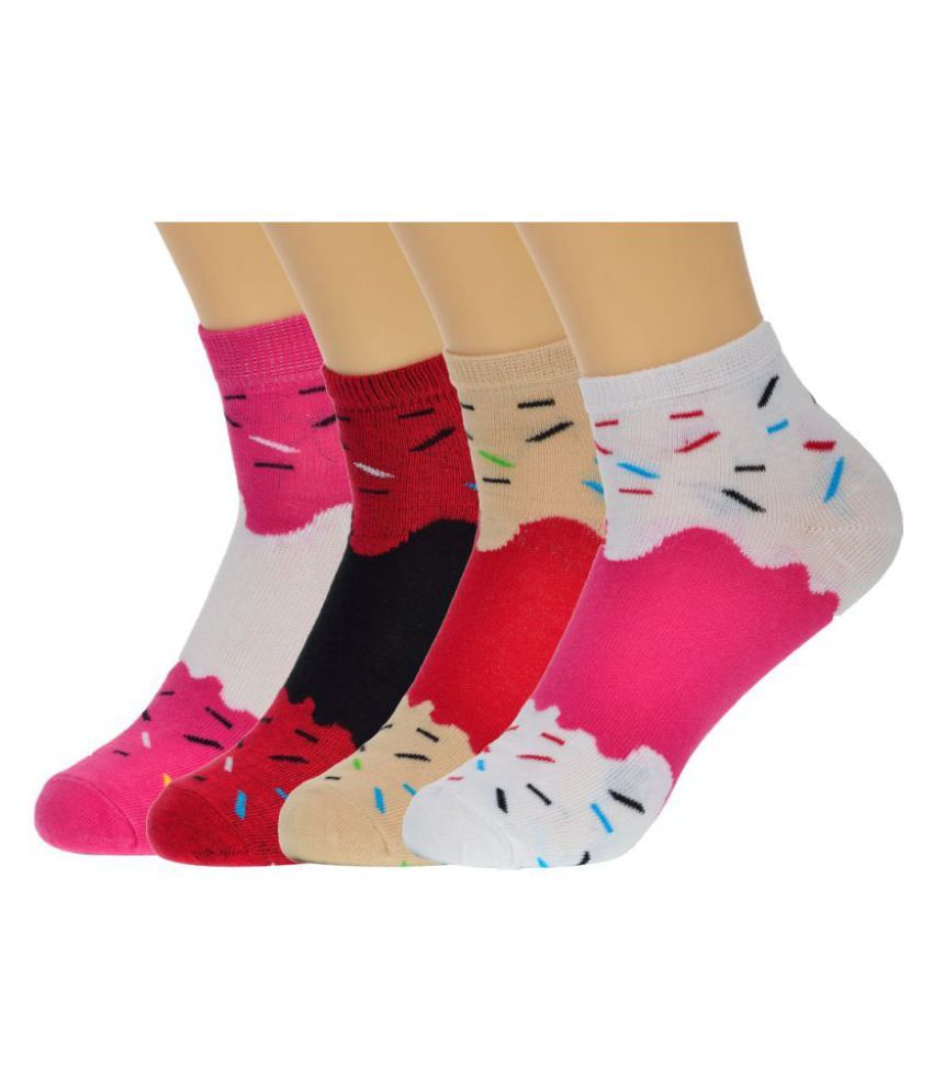 Pure cotton multicolour socks for women - pack of 4: Buy Online at Low ...