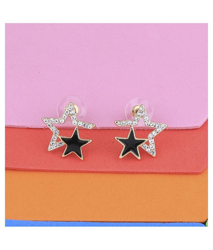     			SILVER SHINE Amzaing Gold Plated Party Wear Studs Star Earring For Women Girl