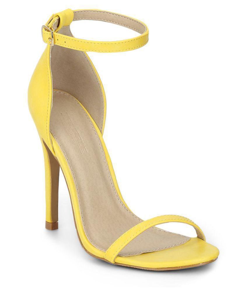 chunky yellow heels