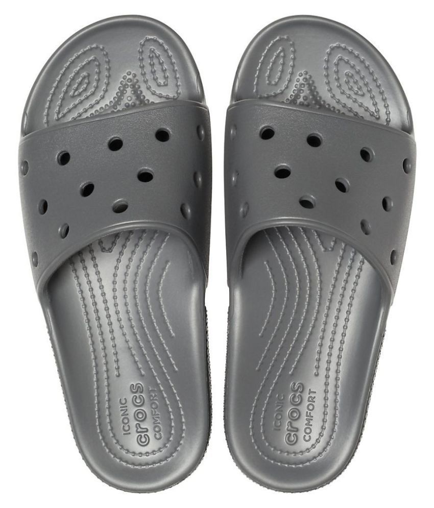 Crocs Standard Fit Gray Slide Flip flop Price in India- Buy Crocs ...