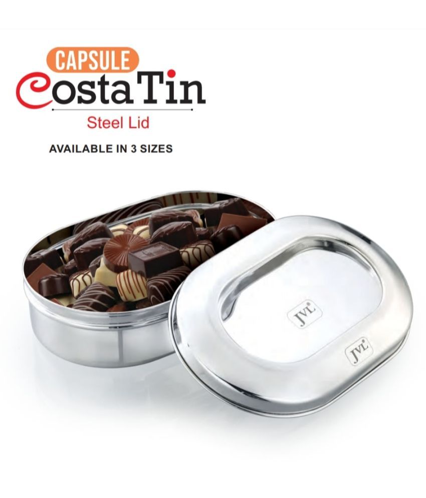 JVL Costa Tin 3pc Set Steel Food Container Set of 3 1500 mL Buy Online