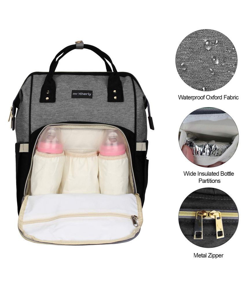 land grey diaper bag