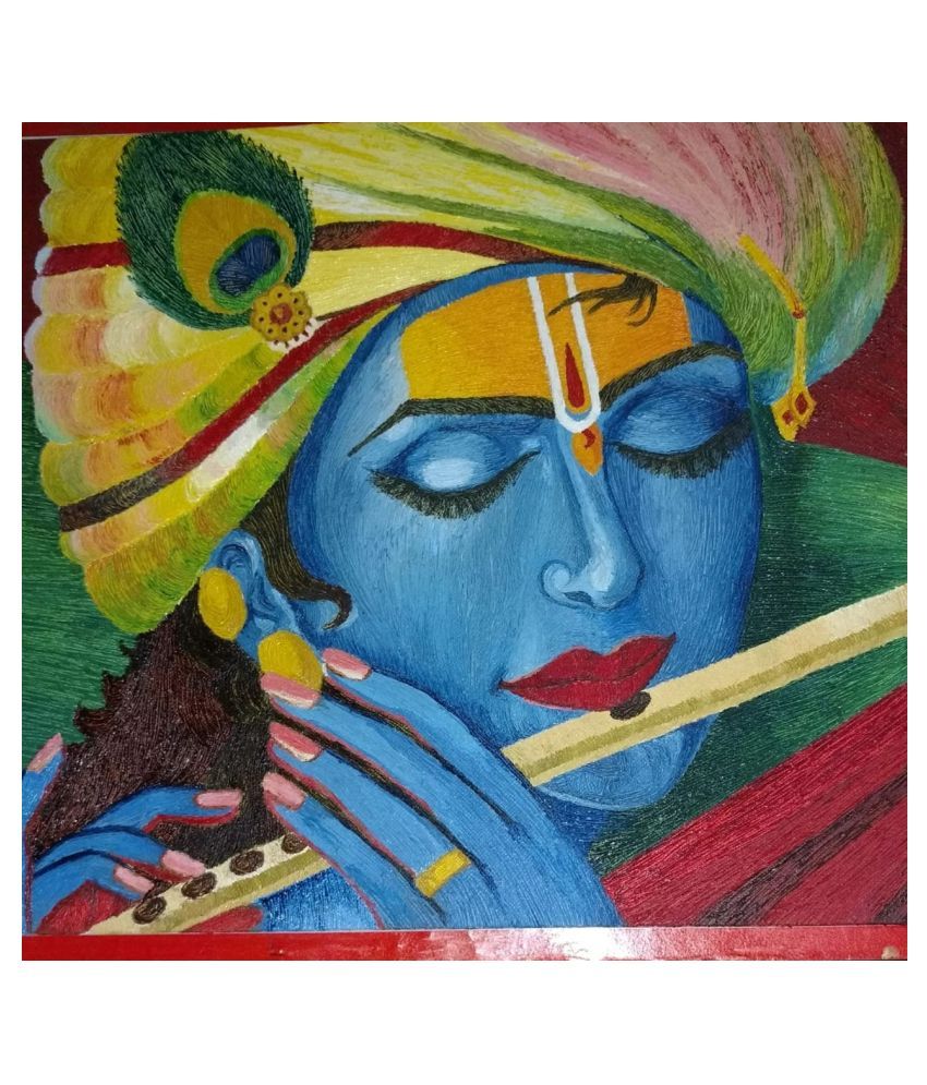 WeGo Art Gallery Krishna 12x10 Acrylic-colour Canvas print Canvas Photo ...