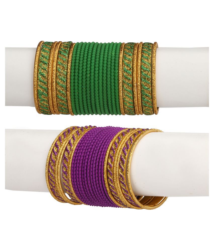     			AFAST Colorful Combo Of 2 Metal Bangle Set, For Party And Daily Use, 24 Bangle Each Color