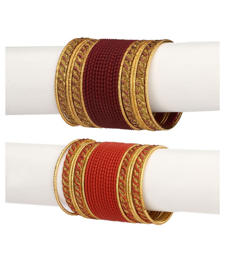     			AFAST Colorful Combo Of 2 Metal Bangle Set, For Party And Daily Use, 24 Bangle Each Color