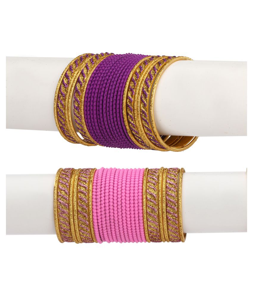     			AFAST Colorful Combo Of 2 Metal Bangle Set, For Party And Daily Use, 24 Bangle Each Color