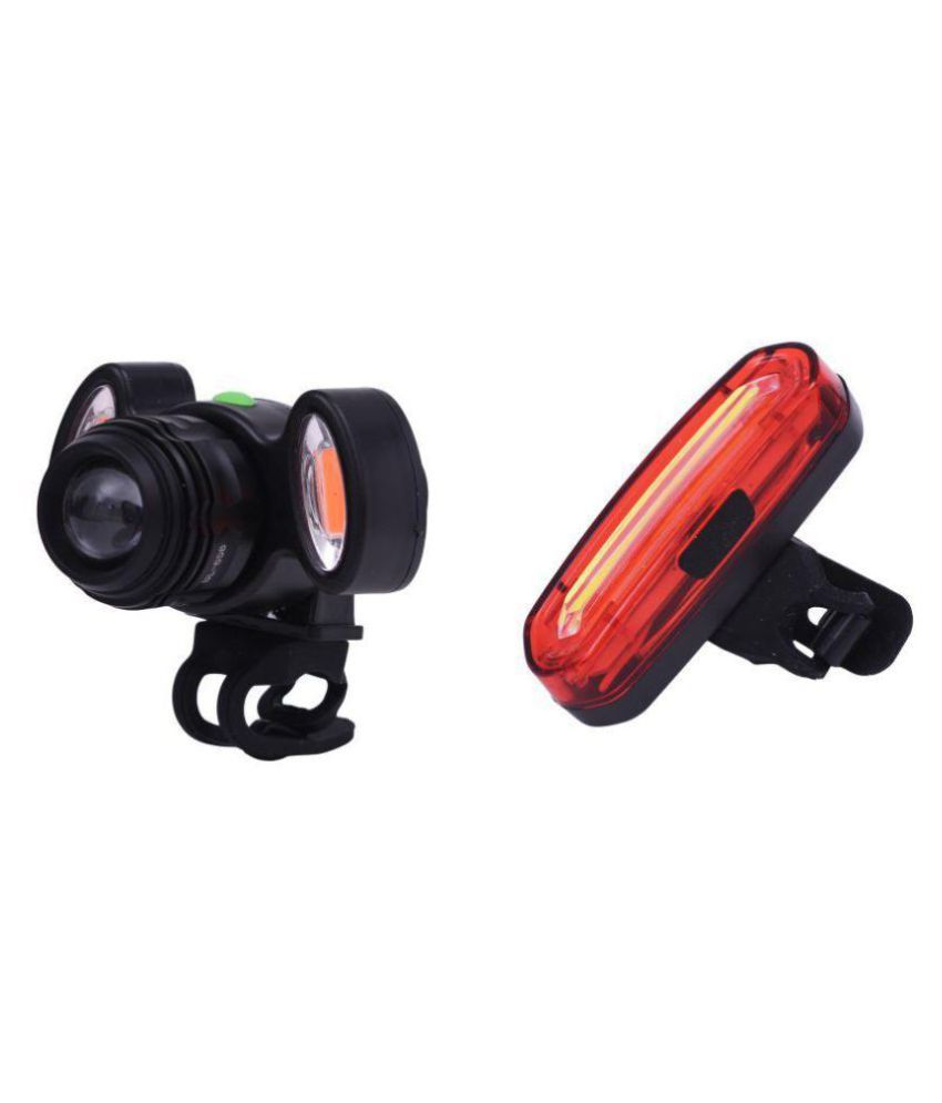 Dark Horse Bicycle Zoom Front Light Focus LED Light with 7 Mode Tail Light USB Combo