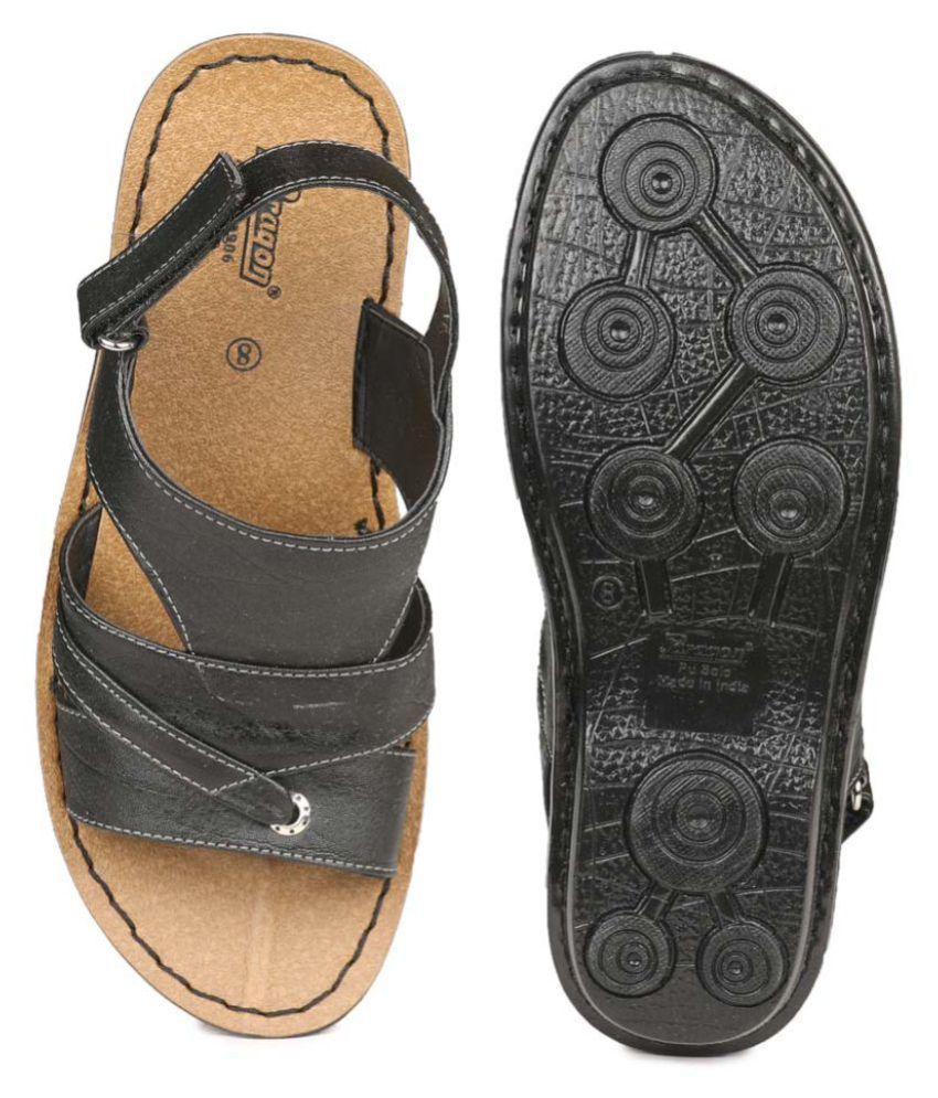 paragon men black sandals