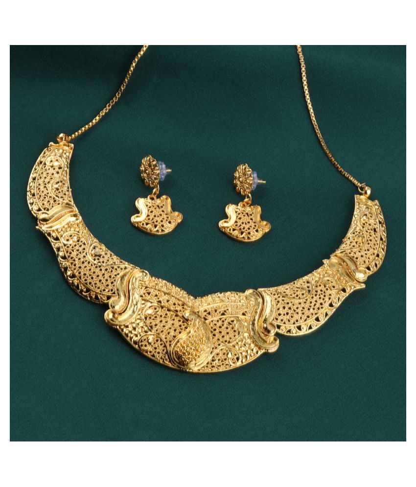     			SILVER SHINE Attractive Gold Plated Traditional Jewellery Set For women girl